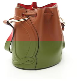 Christian Louboutin-Sac à bandoulière en cuir Christian Louboutin-Marron