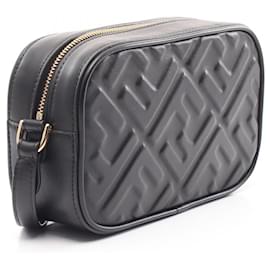 Fendi-Fendi Leather Mini FF Logo Camera Shoulder Bag-Black