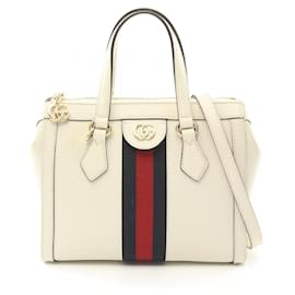 Gucci-Gucci Ophidia GG Small Leather Tote Bag-White