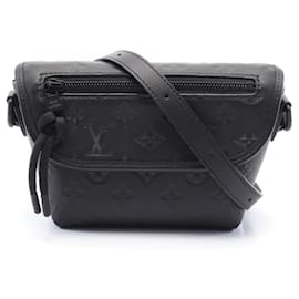 Louis Vuitton-Louis Vuitton Monogram Shadow Leather Wearable Wallet-Black