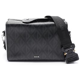 Dior-Dior Rango 22 CD Diamond Shoulder Bag PVC Coated Canvas Leather-Black