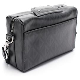 Dior-Dior Rango 22 CD Diamond Shoulder Bag PVC Coated Canvas Leather-Black