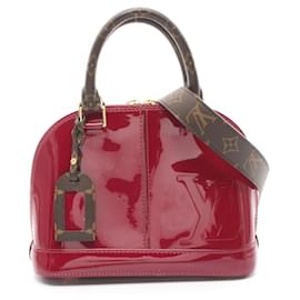 Louis Vuitton-Louis Vuitton Alma BB Handbag Patent Leather-Brown