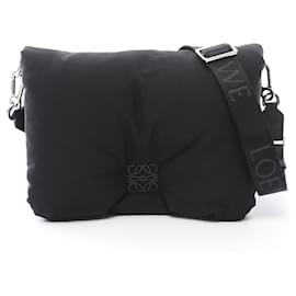 Loewe-Loewe Goya Puffer Nylon Leather Shoulder Bag-Black