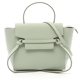 Céline-Celine Leather Belt Bag Nano Handbag Green-Green
