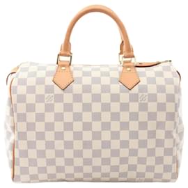Louis Vuitton-Louis Vuitton Speedy 30 Handbag PVC Leather-White