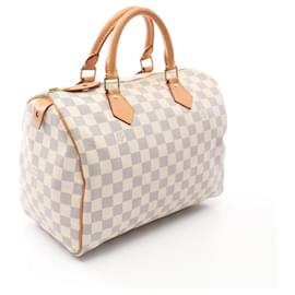 Louis Vuitton-Louis Vuitton Speedy 30 Handbag PVC Leather-White