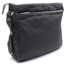 Prada-Prada Nylon Leather Shoulder Bag Black-Black