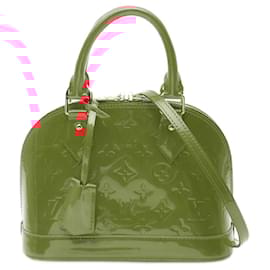 Louis Vuitton-Louis Vuitton Vernis Alma BB Leather Handbag-Red