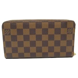Louis Vuitton-Louis Vuitton Zippy Wallet Damier Brown-Brown