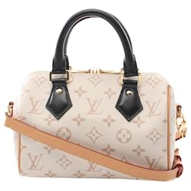 Louis Vuitton-Louis Vuitton Speedy Bandouliere 20 Handbag-Black,White,Beige