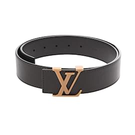 Louis Vuitton-Louis Vuitton Utah Santur Initial Men's Leather Belt-Dark brown