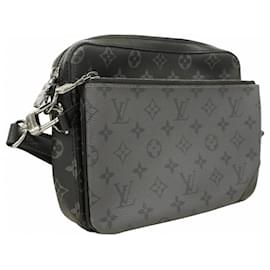 Louis Vuitton-Louis Vuitton Monogram Eclipse Trio Shoulder Bag-Brown,Black