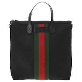 Gucci-Gucci Sherry Line Black Tote Bag-Black