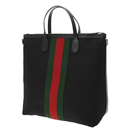 Gucci-Gucci Sherry Line Black Tote Bag-Black
