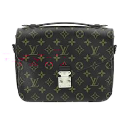 Louis Vuitton-Louis Vuitton Monogram Anfleur Rouge Pochette Metis MM Handbag-Black,Red