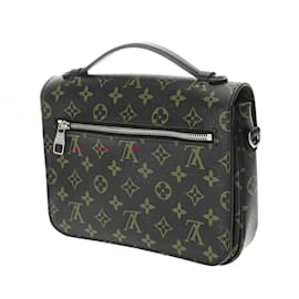Louis Vuitton-Louis Vuitton Monogram Anfleur Rouge Pochette Metis MM Handbag-Black,Red