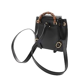 Gucci-GUCCI Bamboo Backpack Black 702101-Black