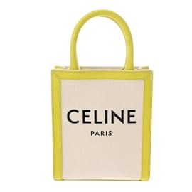 Céline-CELINE Mini Vertical Cabas Handbag-White,Yellow