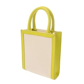 Céline-CELINE Mini Vertical Cabas Handbag-White,Yellow