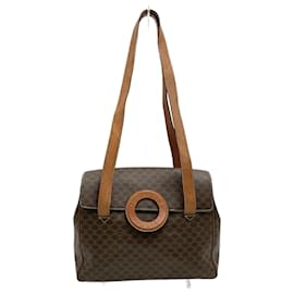 Céline-Celine Macadam Circle Brown Shoulder Bag-Brown