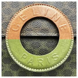 Céline-Celine Macadam Circle Brown Shoulder Bag-Brown