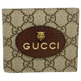 Gucci-Gucci GG Supreme Neo Bi-Fold Wallet-Brown,Yellow