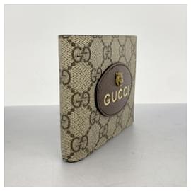 Gucci-Gucci GG Supreme Neo Bi-Fold Wallet-Brown,Yellow