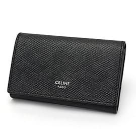 Céline-Celine Black Leather Keycase-Black