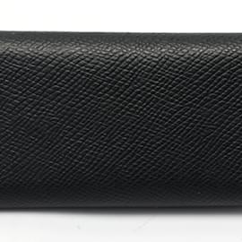Céline-Celine Black Leather Keycase-Black