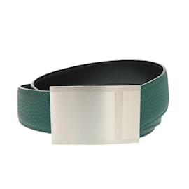Hermès-Ceinture en cuir Box Calf/Togo d'Hermès-Noir,Vert
