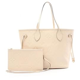 Louis Vuitton-Louis Vuitton Neverfull MM Tote Bag-Cream