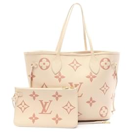 Louis Vuitton-Louis Vuitton Neverfull MM Tote Bag-Pink,Beige
