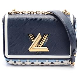 Louis Vuitton-Louis Vuitton Twist MM Epi Shoulder Bag-White,Multiple colors,Navy blue
