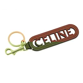 Céline-Celine Leather Keyring Charm-Brown