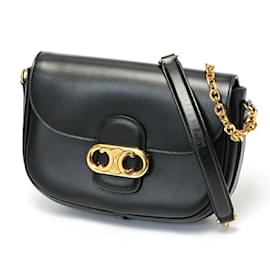 Céline-Celine Triomphe Maillon Chain Shoulder Bag-Black