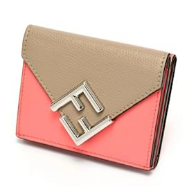 Fendi-Fendi FF Diamond Wallet-Pink,Grey