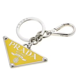 Prada-Prada Triangle Metal Keyring-Silvery,Yellow