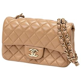 Chanel-Chanel Mini Matelasse Chain Shoulder Bag-Beige