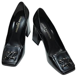 Louis Vuitton-Louis Vuitton Black Patent Leather Shake Pump Square Toe Pumps size 41 US 11-Black