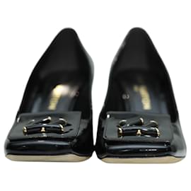 Louis Vuitton-Louis Vuitton Black Patent Leather Shake Pump Square Toe Pumps size 41 US 11-Black
