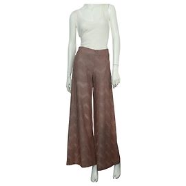 M Missoni Coper Metallic Cotton Blend Strickhose, weit geschnittene elastische Hose Größe 38 Andere