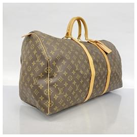 Louis Vuitton-Louis Vuitton Monogram Keepall 55 Boston Bag-Brown