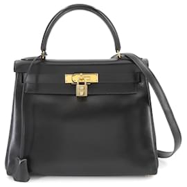 Hermès-Sac à main Hermes Kelly 28-Noir
