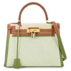 Hermès-Sac à main Hermes Kelly 28-Marron,Autre