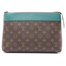 Louis Vuitton-Louis Vuitton Pochette Voyage Souple Clutch-Brown,Other,Green