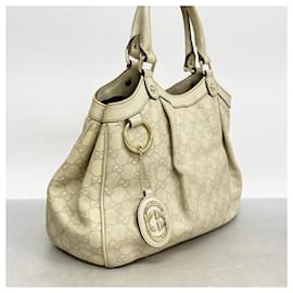 Gucci-Gucci Guccissima Tote Bag-Cream