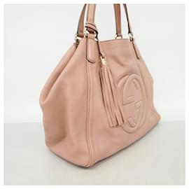Gucci-Gucci Pink Leather Tote Bag-Pink