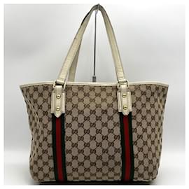 Gucci-Gucci Sherry Line Beige Tote Bag-Beige