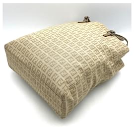 Fendi-Fendi Zucchino Beige Canvas Tote Bag-Beige